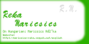 reka maricsics business card